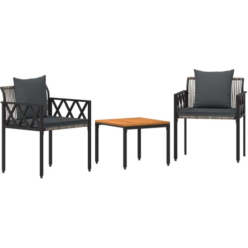 vidaXL Zunanji pohi&scaron;tveni set 3 pcs Siva in temno siva poli ratan, (5000294193) Cene
