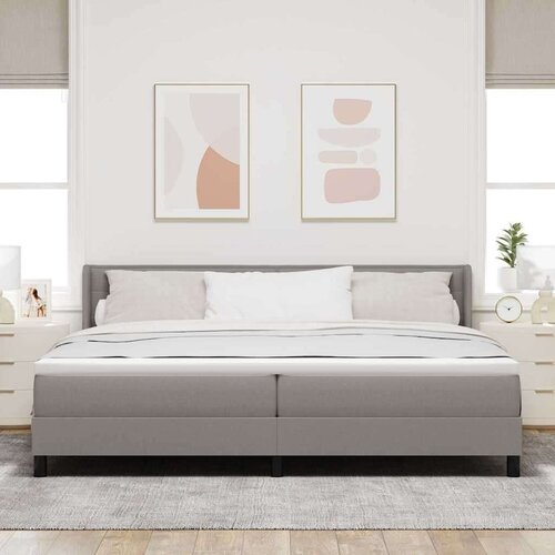 Box spring krevet Sivo-smeđa 200 x 200 cm Poliester Slike