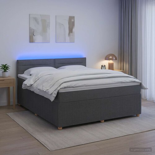  Boxspring krevet s madracem Tamnosiva 160 x 200 cm Tkanina Cene