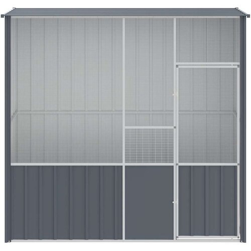 VidaXL Ptičja kletka antracitna 215x78x200 cm pocinkano jeklo Slike