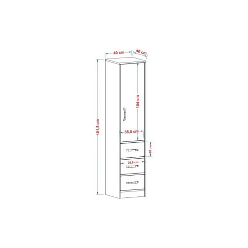 Hanah home Vi&amp;scaron;enamenski ormar Modera Sapphire Oak White Slike