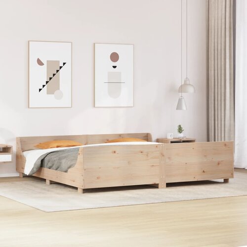  The Living Store Posteljni okvir brez vzmetnice 180x200 cm trdna borovina - Posteljni Okvir, (21457977) Cene