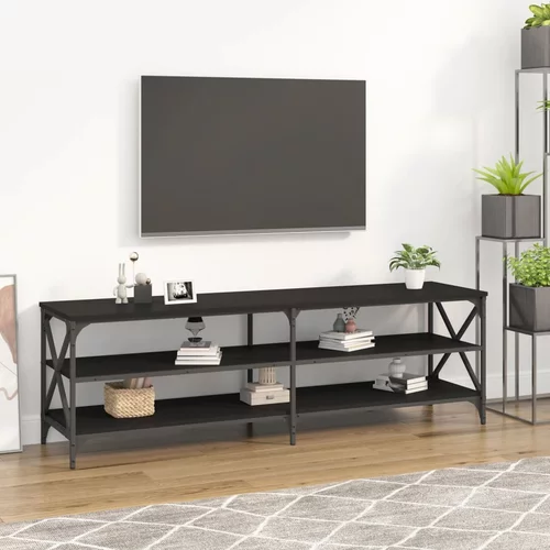 TV ormarić crni 160 x 40 x 50 cm od konstruiranog drva