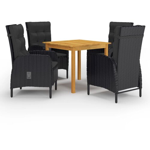 vidaXL 5-dijelni vrtni blagovaonski set crni Cijene