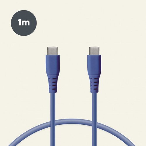 Ksix kabel za prijenos podataka, Soft, USB-C na USB-C, 1.0m, plavi Slike