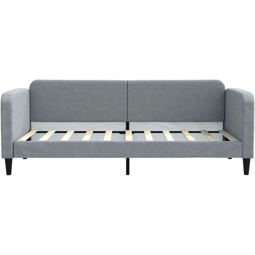 VidaXL Dnevni krevet svjetlosivi 90 x 190 cm od tkanine Slike