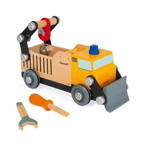 Janod BricoKids &amp;ndash; Avto iz lesa in set za sestavljanje &amp;ndash; Tovornjak &amp;ndash; 43 kosov Slike