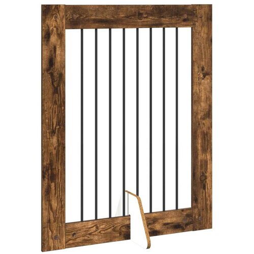  Vrata za pse s postoljem 2 pcs Dimljeni hrast 80 x 100 cm Slike