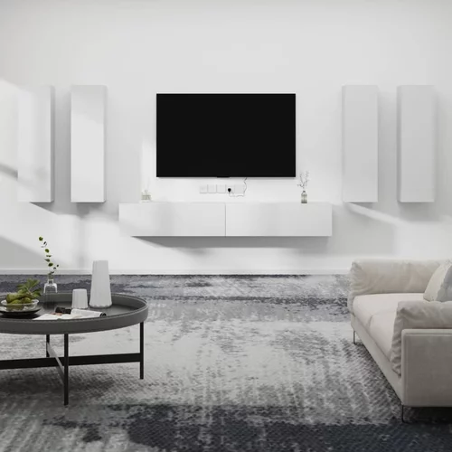 vidaXL 6-dijelni set TV ormarića bijeli od konstruiranog drva