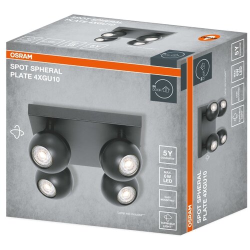 Osram Stropna spot svetiljka SPOT SPHERAL 4xGU10/6W/230V crna Slike