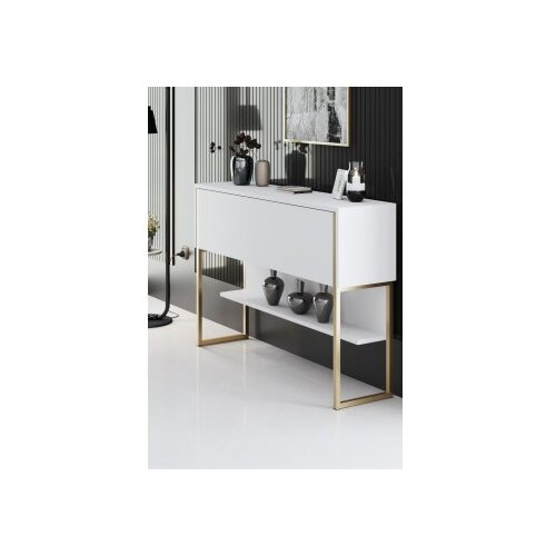 Hanah home Komoda Luxe 120x80x30cm, Zlatno-Bijela Slike