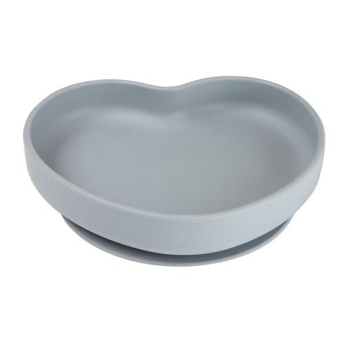 Canpol Silicone Suction Plate Heart Grey silikonski tanjur s vakuumom 300 ml za otroke Cijene