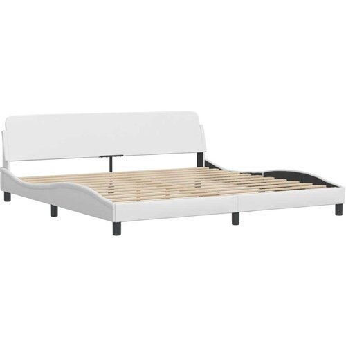  Okvir za krevet s uzglavljem bijeli 200x200 cm od umjetne kože Slike