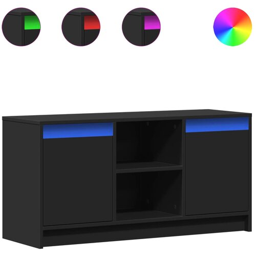 Maison Chic TV omarica - TV stojalo - Televizijska omarica z LED črna 100x34x50 cm inženirski les, (21700579) Cene