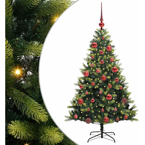 vidaXL Umjetna zložljiva božićna jelka 150 LED Zelena 150 cm PVC in PE, (5000073127) Cene
