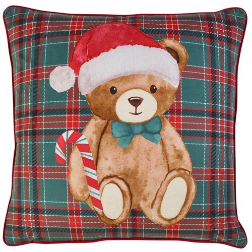 Catherine Lansfield Ukrasni jastuk s božićnim motivom 45x45 cm Christmas Tartan Teddy Bear &amp;ndash; Slike