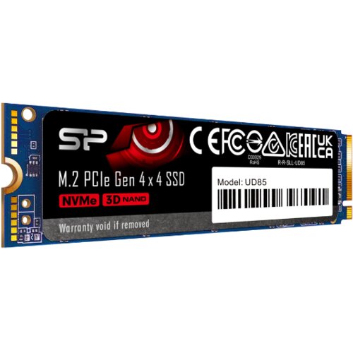Silicon Power M.2 nvme 500GB ssd, UD85, pcie gen 4x4, 3D nand, read up to 3,600 mb/s, write up to 2,400 mb/s (sing Slike
