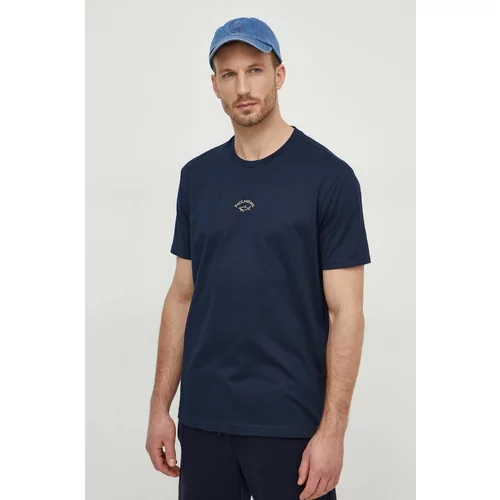 Paul&Shark Bombažna kratka majica moški, mornarsko modra barva
