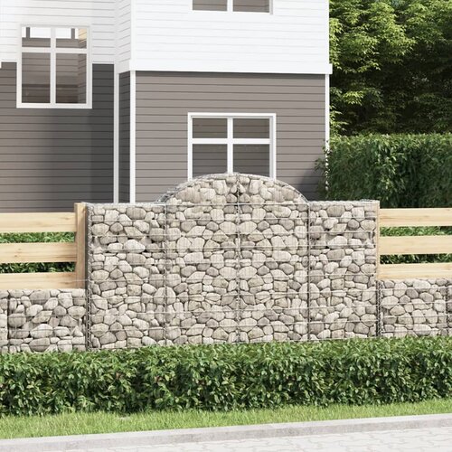 VidaXL Obokane gabion ko&amp;scaron;are 3 kosi 200x30x120/140 cm pocinkano železo Slike