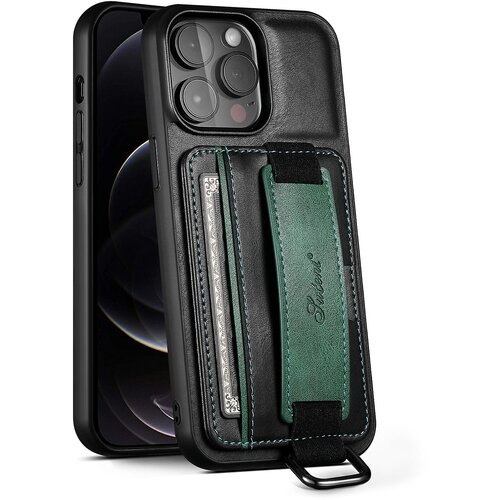 INORCO SUTENI H13 etui za telefon z držalom za kartice za iPhone 12 Pro, usnjen ovitek za osebni računalnik + TPU stojalo za telefon s trakom za roko, (22034817) Slike