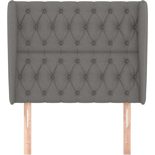  Uzglavlje s u&amp;scaron;ima tamnosivo 93x23x118/128 cm od tkanine Slike