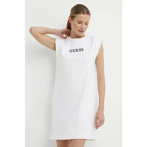 Guess Pamučna haljina ATHENA boja: bijela, mini, oversize, V4GK05 KC641