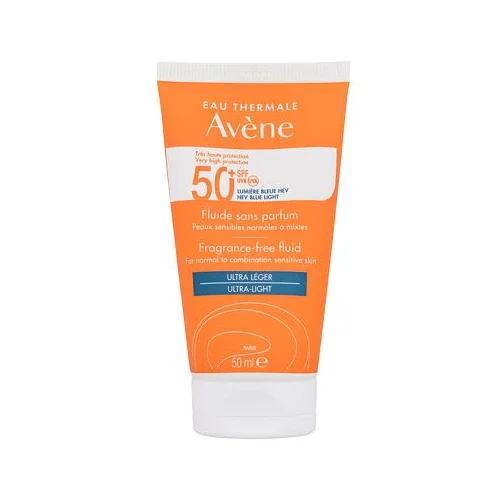 Avene Sun Fragrance-Free Fluid vodoodporna zaščita pred soncem za obraz za normalno kožo 50 ml unisex