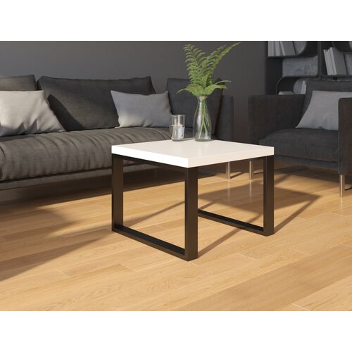 ADRK Moderna kvadratna kavna mizica MOARTI 60x60 - BELA (VISOKI SIJAJ)-�RNA MAT Cene