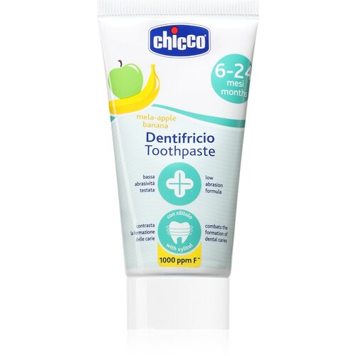 Chicco Toothpaste 6-24m otroška zobna pasta s fluoridom Apple-Banana 50 ml Cene