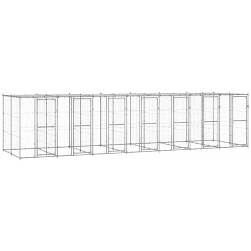  vanjski kavez za pse od pocinčanog čelika s krovom 16,94 m²