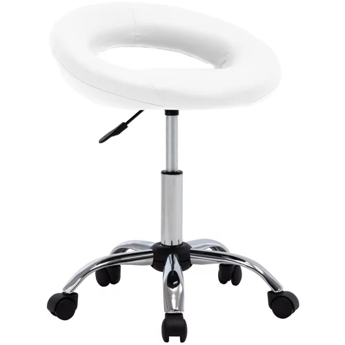 vidaXL Vrtljiv delovni stol belo umetno usnje, (20624601)