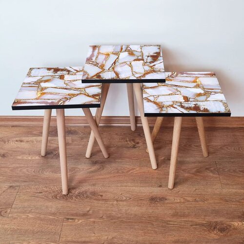 Hanah home Set 3 stočića 3Shp106 White Cene