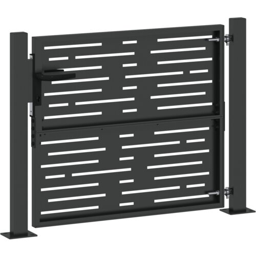 vidaXL Vrtna vrata Crna 105 x 100 cm Čelik s praškastim premazom Cene