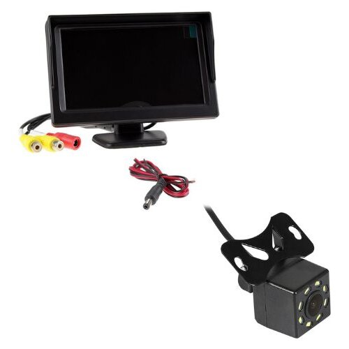  Auto monitor 5 lcd LCD-528 + rikverc kamera za auto HD-609 8xLED Slike