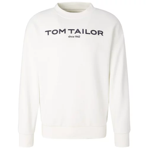 Tom Tailor Sweater majica crna / prljavo bijela