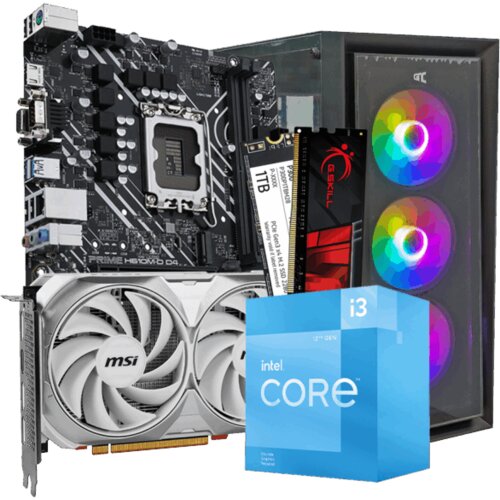 GNC GAMER VOYAGER 2 i3-12100F, H610, 32 GB DDR4, 1TB NVMe, RTX 4060 8GB, PSU 600W, gaming kuci&scaron;te Cijene