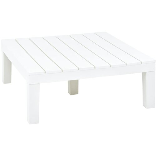 VidaXL Vrtna miza bela 78x78x31 cm plastika Slike