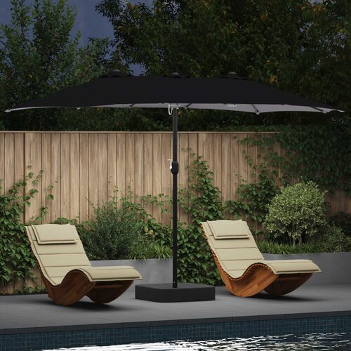  Vrtni suncobran Crna 385 x 209 x 244 cm Poliester Cene