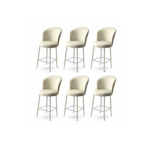 HANAH HOME set 6 barskih stolica alte cream chrome Cene