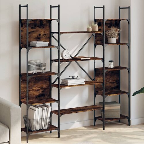  The Living Store Knjižna polica dimljeni hrast 155,5x24x166,5 cm inž. les - Knjižna Polica, (21442769) Slike