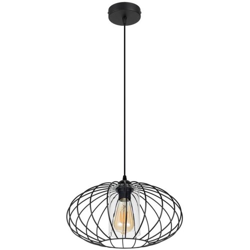  Luster na sajli CORRINI 1xE27/60W/230V Ø 34 cm crna/prozirna Cene