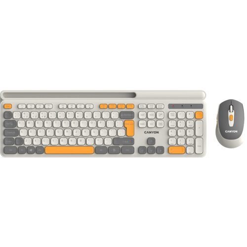 Canyon HSET-W5 EN/AD Keyboard+Mouse AAA+AA Wireless Beige Slike