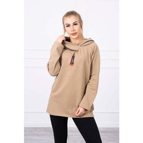 Kesi Tunic with zipper on hood Oversize camel Slike