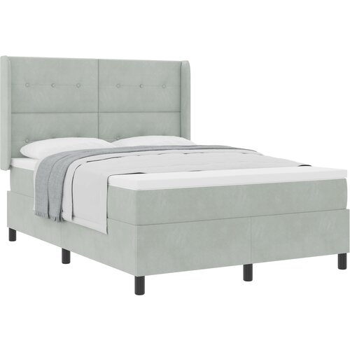 vidaXL Ležišče s Box Spring z Blazino Svetlo Sivo 160x200 cm Žamet Cene