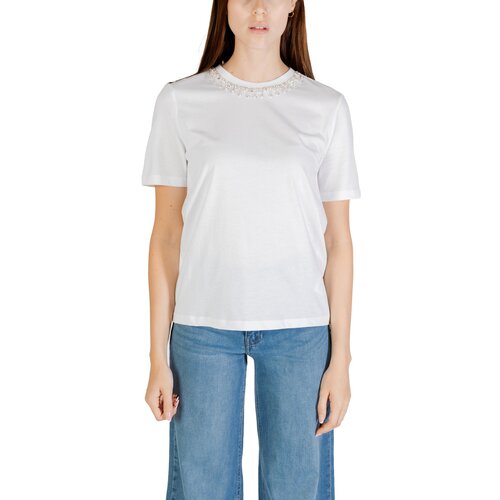 Only Majice s kratkimi rokavi Onlcheri Life S/S O-Neck Chain Top Jrs 15350116 Bela Slike