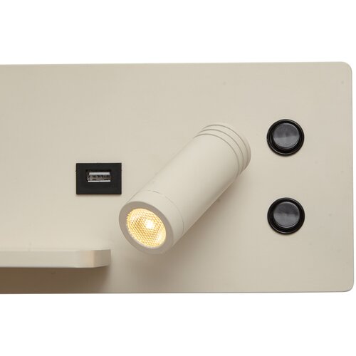 QAZQA Professional Komplet 2 bež stenskih svetilk z LED, USB in indukcijskim polnilnikom - Riza Cene
