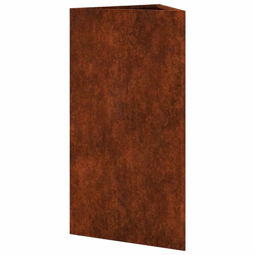  Vrtne sadilice 2 kom trokutasta 40x34,5x75 cm od pohabanog čelika Slike