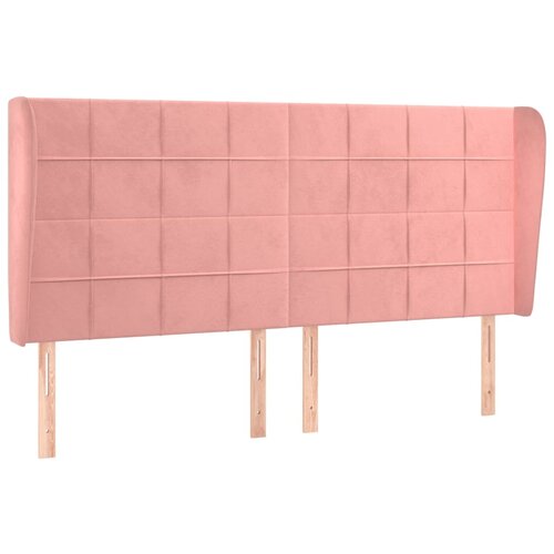 Maison Chic posteljno vzglavje - vzglavna omarica - nočna omarica z ušesi roza 203x23x118/128 cm žamet, (21713361) Cene