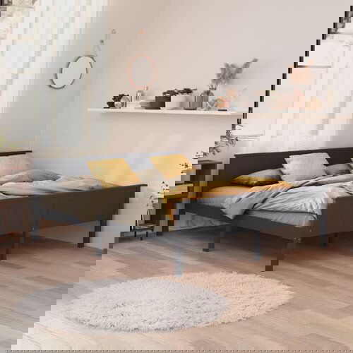 VidaXL posteljni okvir siv iz trdne borovine 180x200 cm Slike