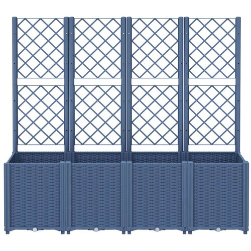  Vrtna sadilica s re&amp;scaron;etkom plava siva 160 x 40 x 140 cm PP Slike